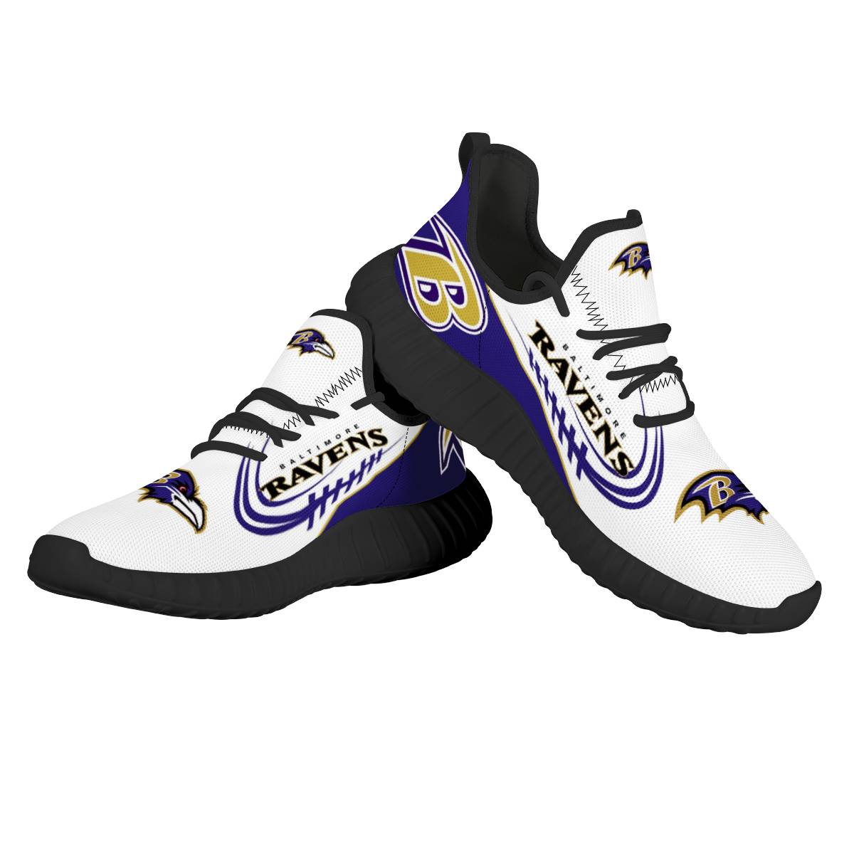 Women's Baltimore Ravens Mesh Knit Sneakers/Shoes 015 Women's Baltimore Ravens Mesh Knit Sneakers/Shoes 015